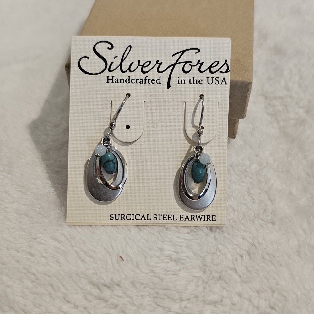 BN Steel and Gem Earrings